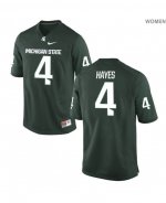 Women's Michigan State Spartans NCAA #4 C.J. Hayes Green Authentic Nike Stitched College Football Jersey EW32K42VA